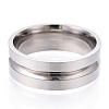 201 Stainless Steel Grooved Finger Ring Settings STAS-WH0039-12F-P-1