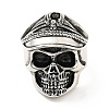 316 Stainless Steel Skull Finger Ring RJEW-C030-07B-AS-2