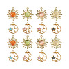 16Pcs 8 Styles Alloy Cat Eye Pendants ENAM-BT0001-09-2