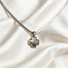 Natural Black Lip Shell Brass Religion Cross Pendant 304 Stainless Steel Flat Snake Chain Necklaces for Unisex WGD3FF7-01-1