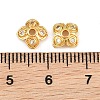 Brass Micro Pave Clear Cubic Zirconia Bead Caps CU-CBA6A75-26G-3
