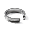 304 Stainless Steel Grooved Cuff Ring Settings RJEW-WH0009-01D-2