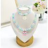 Plastic Beaded Pendant Necklace & Beaded Charm Bracelet FS-WG6D3EF-03-1