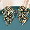 Hollow 304 Stainless Steel Stud Earrings EJEW-B156-13G-1