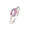 Brass Micro Pave Cubic Zirconia Finger Rings RJEW-C153-01P-03-4