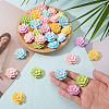 50Pcs 5 Colors 3D Opaque Resin Cabochons RESI-TA0005-02-6