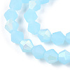 Imitation Jade Bicone Frosted Glass Bead Strands EGLA-A039-J6mm-MB03-2