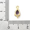 Brass Pave Cubic Zirconia Connector Charms KK-Z120-31G-05-3