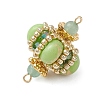 Dyed Synthetic Imperial Jasper & Handmade Glass Seed Beaded Rhombus Connector Charms PALLOY-MZ00960-04-4