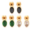 304 Stainless Steel Rhinestone Stud Earrings for Women EJEW-M068-03G-2