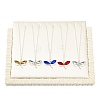 Imitation Leather Cover Wooden Slant Back Necklace Organizer Display Trays NDIS-WH0017-02B-1