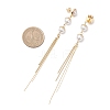 Shell Pearl Bead Tassel Stud Earrings EJEW-JE06653-4
