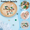 50Pcs Cherry Quartz Glass & Synthetic Goldstone & Natural Green Aventurine & Tiger Eye Beads G-SC0003-72-6