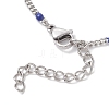 Blue Watermelon Stone Glass Bead Link Btacelets BJEW-JB13080-4