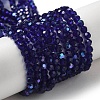 Electroplate Transparent Glass Beads Strands X-EGLA-A035-T4mm-L06-1