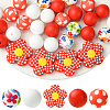 30Pcs 5 Styles Silicone Focal Beads SIL-YW0002-21A-1