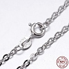 Anti-Tarnish Rhodium Plated 925 Sterling Silver Cable Chains Necklaces NJEW-M157-30C-20-2