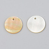 Natural Yellow Shell Charms SSHEL-R048-015-2