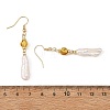 Natural Amber & Baroque Pearl Keshi Pearl Dangle Earrings EJEW-JE07360-02-5