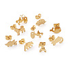 Crafans 16 Pairs 16 Style Crocodiles & Dog & Swan & Hedgehog & Dinosaur & Bird 304 Stainless Steel Stud Earrings EJEW-CF0001-02G-3