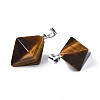 Natural Tiger Eye Pendants G-N326-107D-3