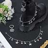 4Pcs 2 Styles Brass Twisted Chains Boot Strap Chains & Alloy Shoes Charms Sets HJEW-BM0001-08-4
