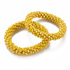 AB Color Plated Faceted Opaque Glass Beads Stretch Bracelets BJEW-S144-003D-05-1