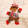 Christmas Cloth Bear Doll Hanging Ornaments BEAR-PW0001-77B-1