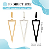 ANATTASOUL 3 Pairs 3 Colors Alloy Hollow Out Triangle Dangle Stud Earrings for Women EJEW-AN0003-03-2