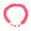 Handmade Polymer Clay Heishi Beads Stretch Bracelets BJEW-JB05306-05-1