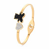 Rhinestone Bear & Heart Bangle BJEW-N017-012LG-3