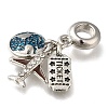 Rack Plating Alloy Enamel European Dangle Charms PALLOY-A009-08P-2