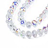 Electroplate Transparent Glass Beads Strands EGLA-N002-19A-B01-3