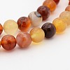 Natural Red Agate Dyed Round Bead Strands G-P070-20-8mm-1