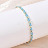 Synthetic Turquoise Tennis Bracelets KK-CBA964F-01G-02-1