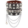 Punk Style Imitation Leather Bangles WG28DDA-08-1