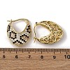 Brass Micro Pave Cubic Zirconia V-Shaped Hoop Earrings EJEW-H165-06G-5