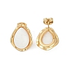 Ion Plating(IP) 304 Stainless Steel Teardrop Stud Earrings EJEW-Z068-36G-01-3