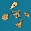 6Pcs 6 Style Brass Micro Pave Cubic Zirconia Pendants ZIRC-SZ0002-72-3