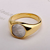 304 Stainless Steel with Natural Shell Finger Rings WGA15AE-03-2