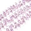 Electroplate Glass Faceted Teardrop Beads Strands EGLA-D014-15-1