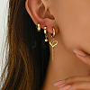 Stylish Stainless Steel Heart Tassel Earring Sets BH4978-1