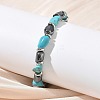Natural Turquoise & Non-magnetic Synthetic Hematite Beaded Braided Bead Bracelets for Men Women BJEW-Z148-08P-02-5