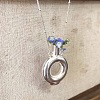 Alloy Donut Shape Wearable Flower Vase Pendant Necklaces for Women WG60C45-01-3