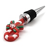 Christmas Theme Aluminium Alloy & PVC Wine Bottle Stoppers FIND-Q091-01B-3