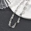 304 Stainless Steel Dapped Chains Bracelets for Women BJEW-D466-08B-P-5