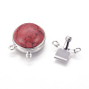 Synthetic Red Turquoise Box Clasps G-L473-B08-3