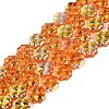 Baking Paint Electroplate Transparent Glass Beads Strands EGLA-Q136-04A-03-1