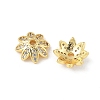 Brass Micro Pave Clear Cubic Zirconia Bead Caps KK-V015-21G-01-1