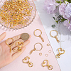 150Pcs 3 Styles Heart Shape Zinc Alloy Swivel Lobster Clasp with Iron Split Key Rings with 304 Stainless Steel Jump Rings FIND-SP0002-59G-3